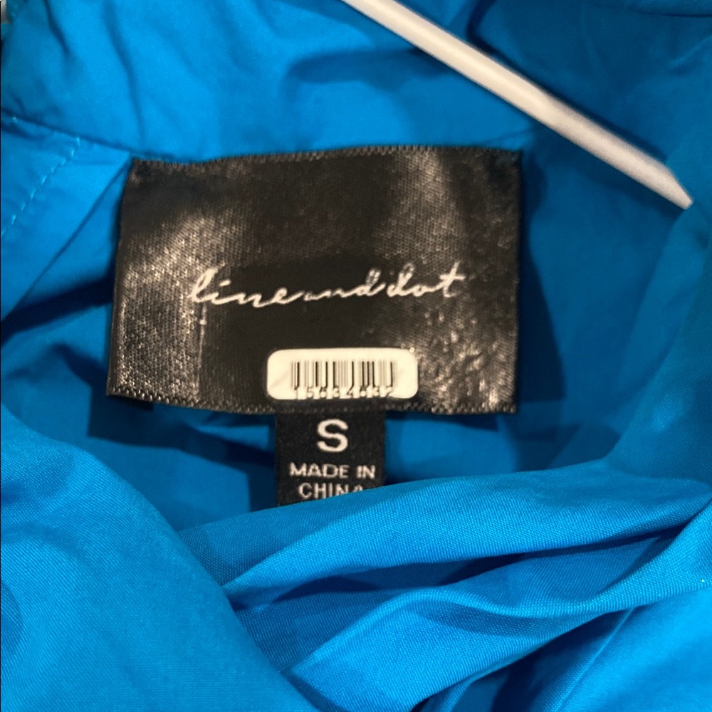 Line & Dot Vibrant Blue Ruffle Sleeve Dress - Picture 2 of 5